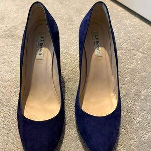 LK Bennett Women's Deep Blue Suede Heels